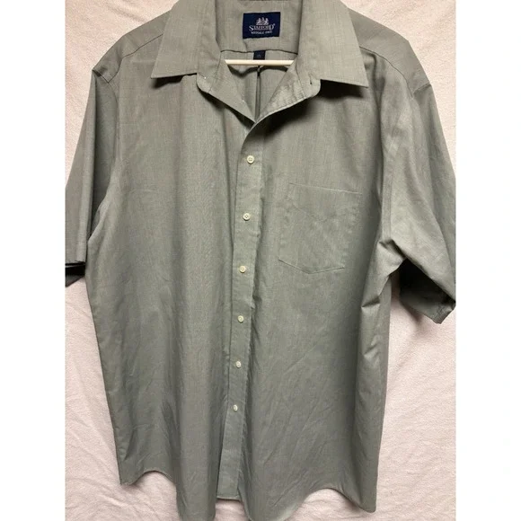 Stafford Men's Dress Shirt, Wrinkle-Free, Short Sleeve, Cotton/Polyester, Button - Picture 1 of 2